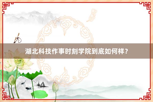 湖北科技作事时刻学院到底如何样？